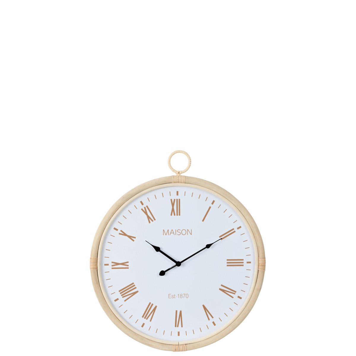 J-Line wandklok Kyr - jute - naturel/wit - medium - Ø 4.5 cm