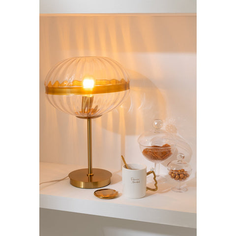 J-Line Tafellamp Ovaal Ijzer/Glas Transparant Goud