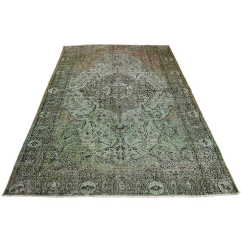 Groen vintage vloerkleed - 249x175 cm - HANDGEMAAKT