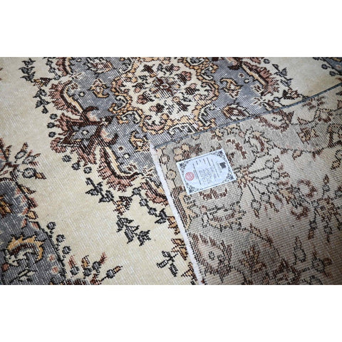 Beige vintage vloerkleed - 203x108 cm - HANDGEMAAKT