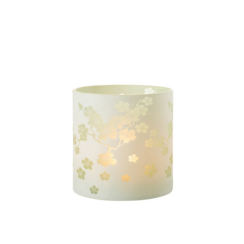 J-Line windlicht Bloemen -  glas - groen - extra large
