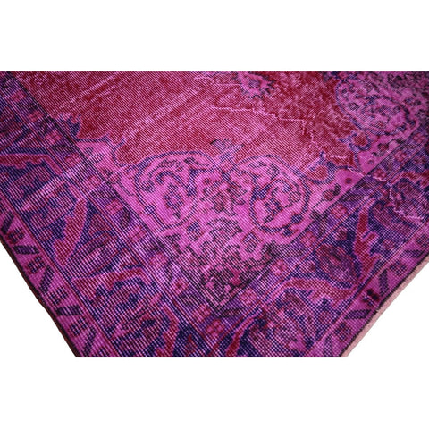 Paars vintage vloerkleed - 218x116 cm - HANDGEMAAKT