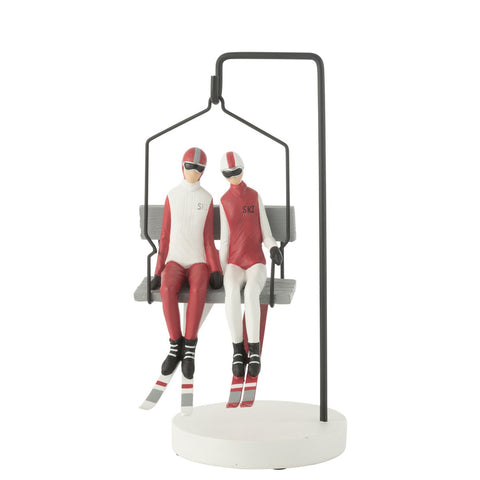 J-Line Skilift Ski Couple Resine Rood/Wit