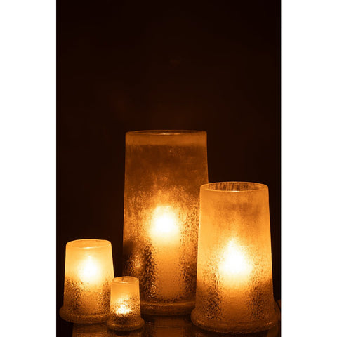 J-Line lantaarn Suiker Glas Wit Extra Large