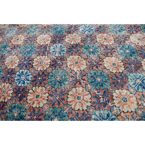 Vintage bloemen vloerkleed - 249x133 cm - HANDGEMAAKT