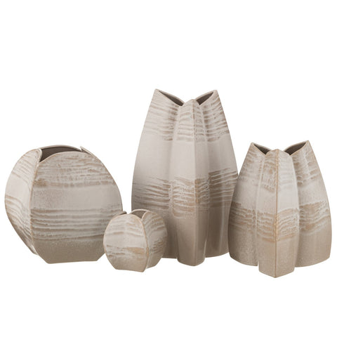 J-Line Vaas Abstract Tripod Klei Beige Large