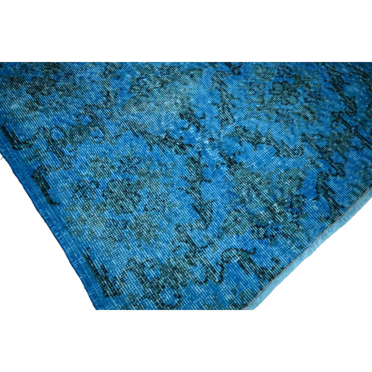 Blauw vintage vloerkleed - 195x132 cm - HANDGEMAAKT