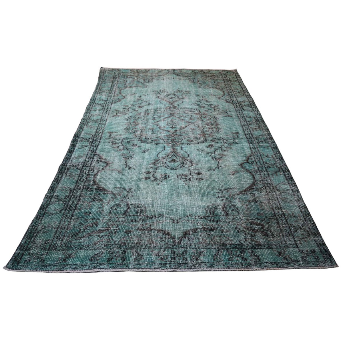 Turquoise vintage vloerkleed - 270x170 cm - HANDGEMAAKT