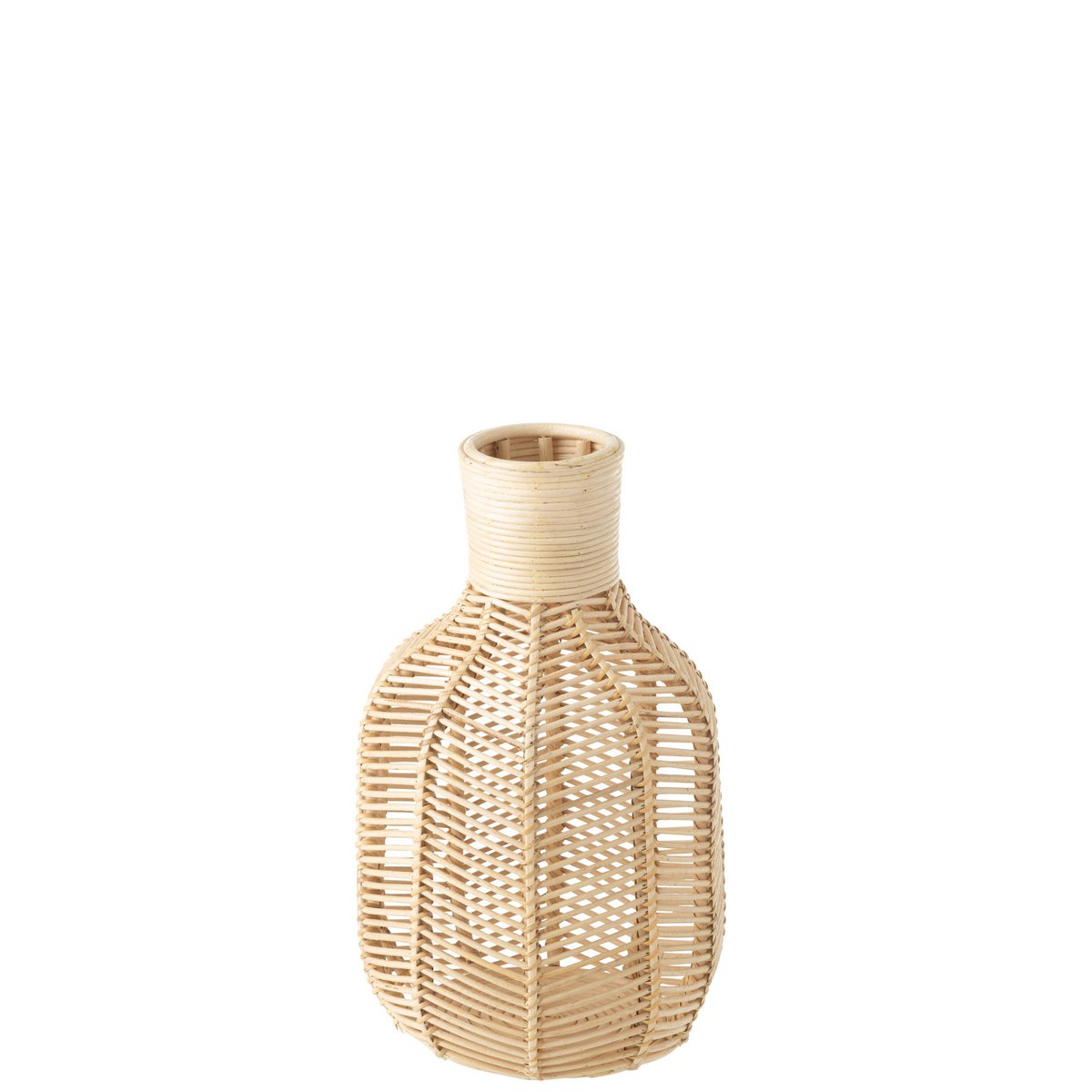 J-Line mand Fles - raffia - naturel