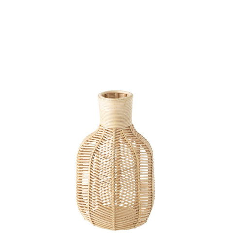 J-Line mand Fles - raffia - naturel