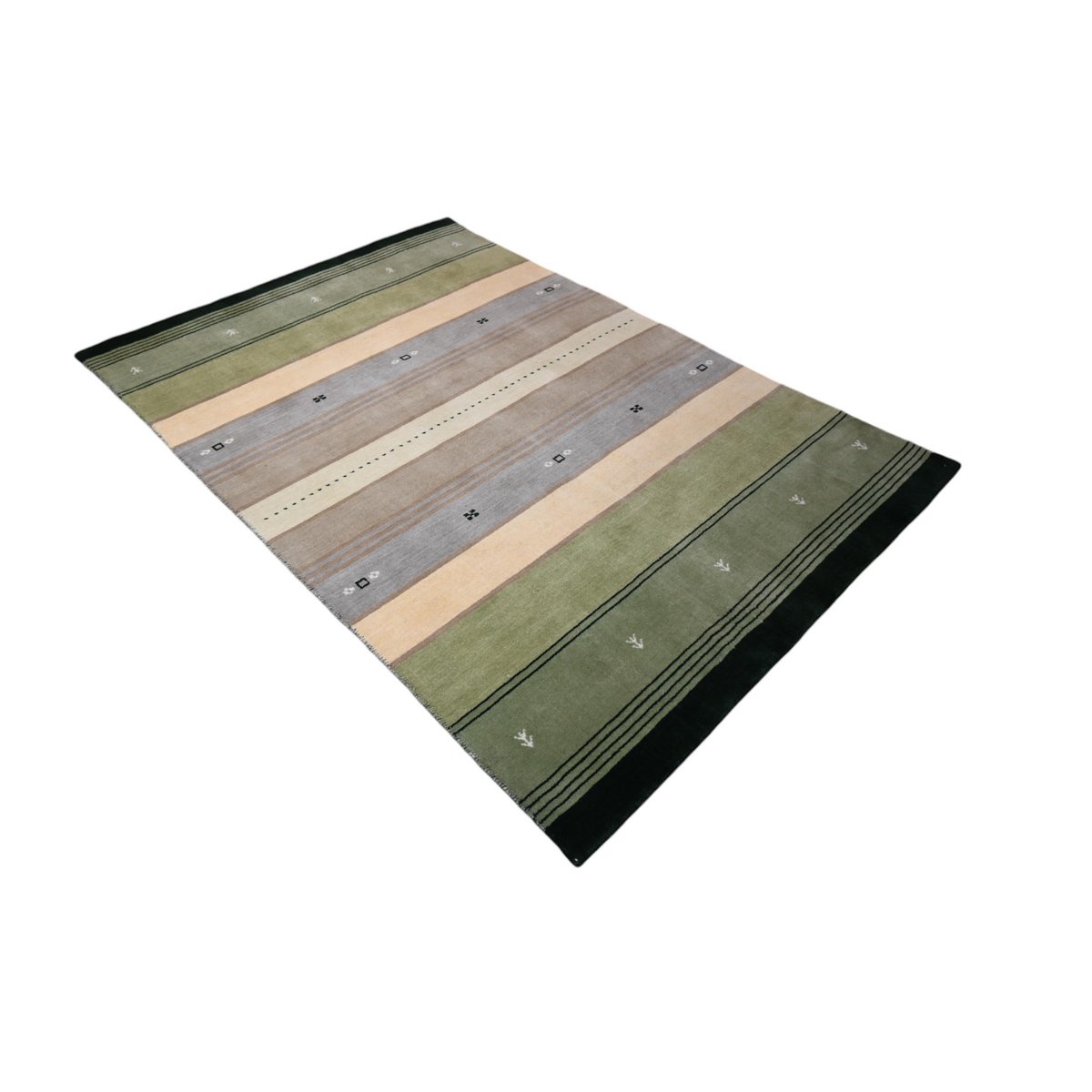 Groen Gabbeh vloerkleed - 210x140 cm - HANDMADE
