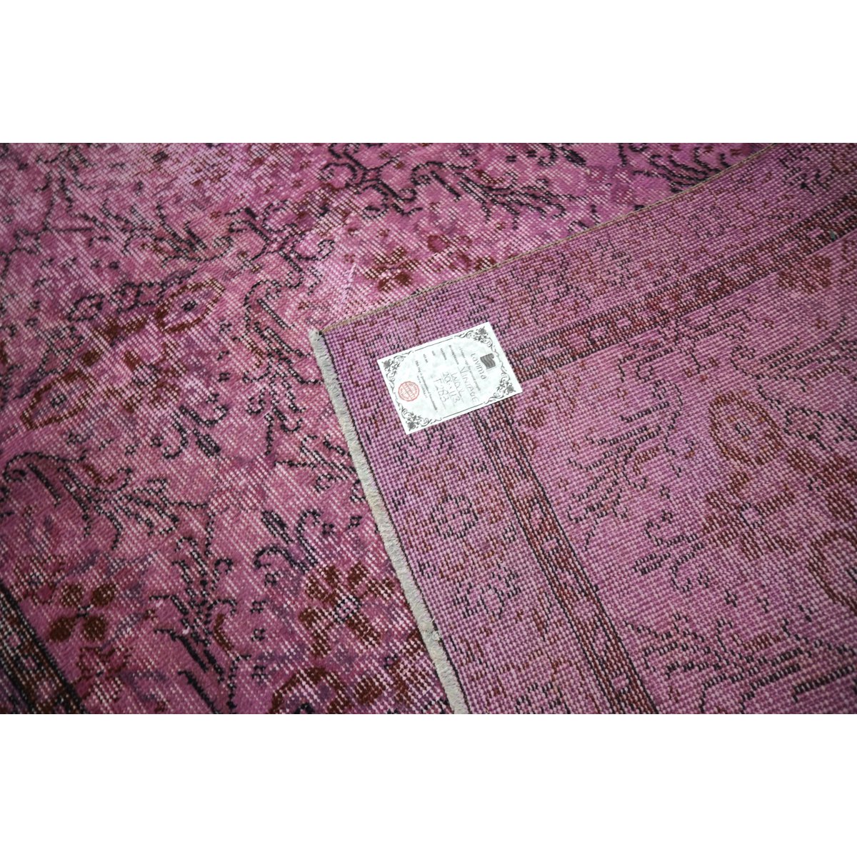 Roze vintage vloerkleed - 206x113 cm - HANDGEMAAKT