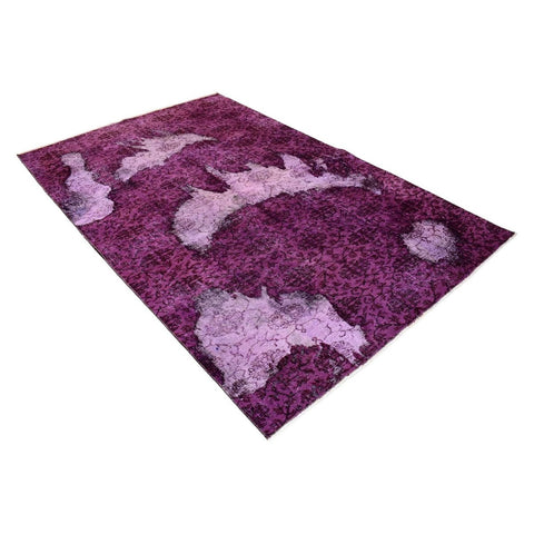 Paars vintage vloerkleed - 258x163 cm - HANDGEMAAKT