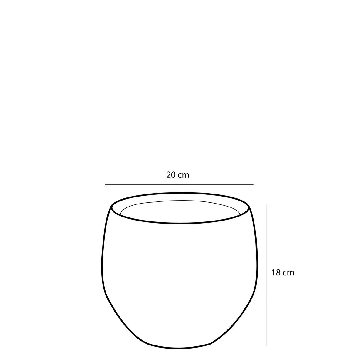 Douro Bloempot - H18 x Ø20 cm - Terracotta - Lichtgrijs