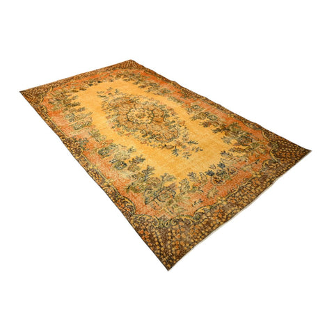 Geel vintage vloerkleed - 280x160 cm - HANDGEMAAKT