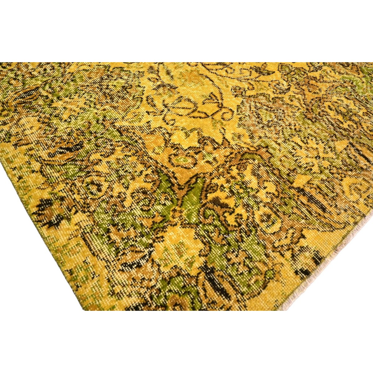 Geel vintage vloerkleed - 316x176 cm - HANDGEMAAKT