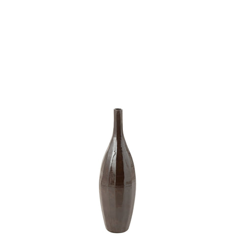 J-Line Vaas Fles Terra Blinkend Bruin Small