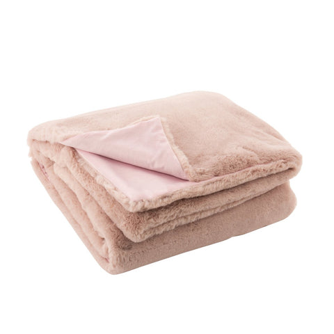 J-Line Plaid Cutie - Fleece Deken – Polyester – 180x130 cm – Lichtroze