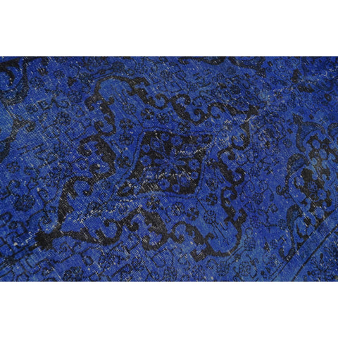 Blauw vintage vloerkleed - 226x112 cm - HANDGEMAAKT