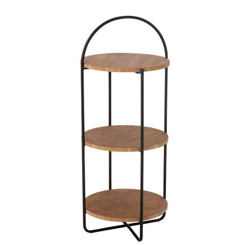 J-Line Rek Mia Mdf/Ijzer Naturel Zwart
