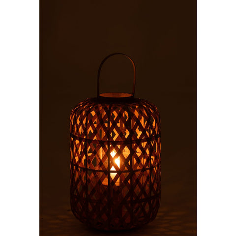 J-Line lantaarn Garden - bamboe - naturel - small