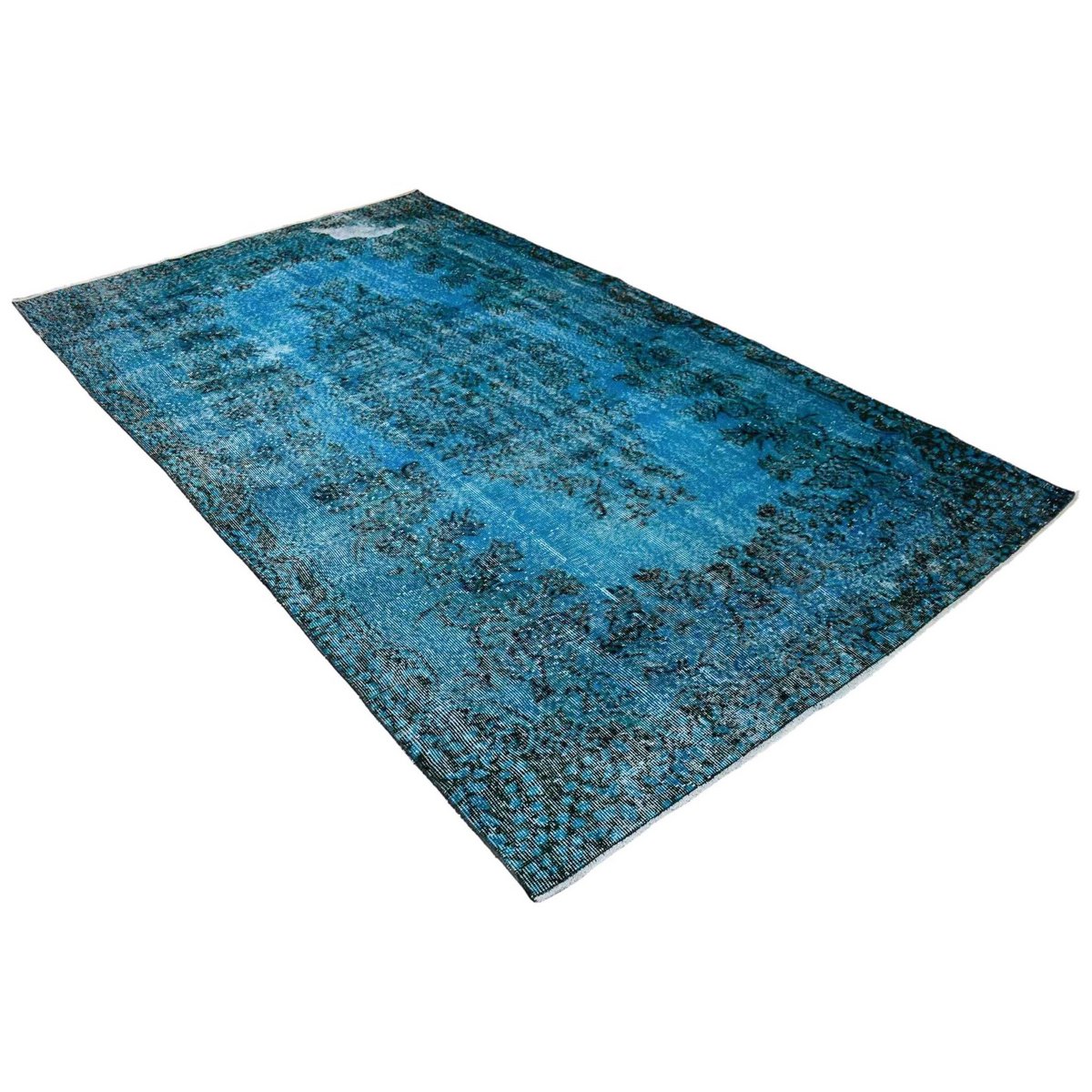 Blauw vintage vloerkleed - 285x170 cm - HANDGEMAAKT