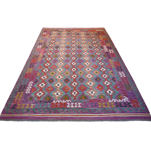 Kleurrijke kelim - 300x205 cm - HANDGEMAAKT