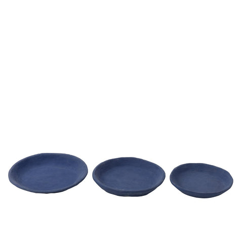 J-Line schaal - papier maché - blauw