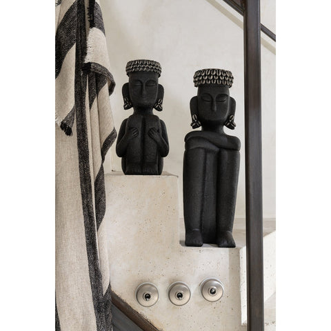 J-Line figuur Standbeeld Etnisch - steen/resine - zwart - small