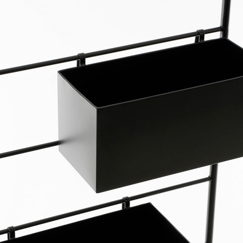 Dani Plantenrek - L37 x B38 x H160 cm - Metaal - Zwart