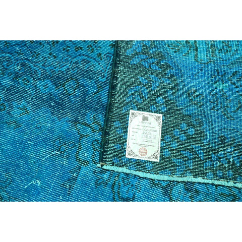 Turquoise vintage vloerkleed - 198x116 cm - HANDGEMAAKT