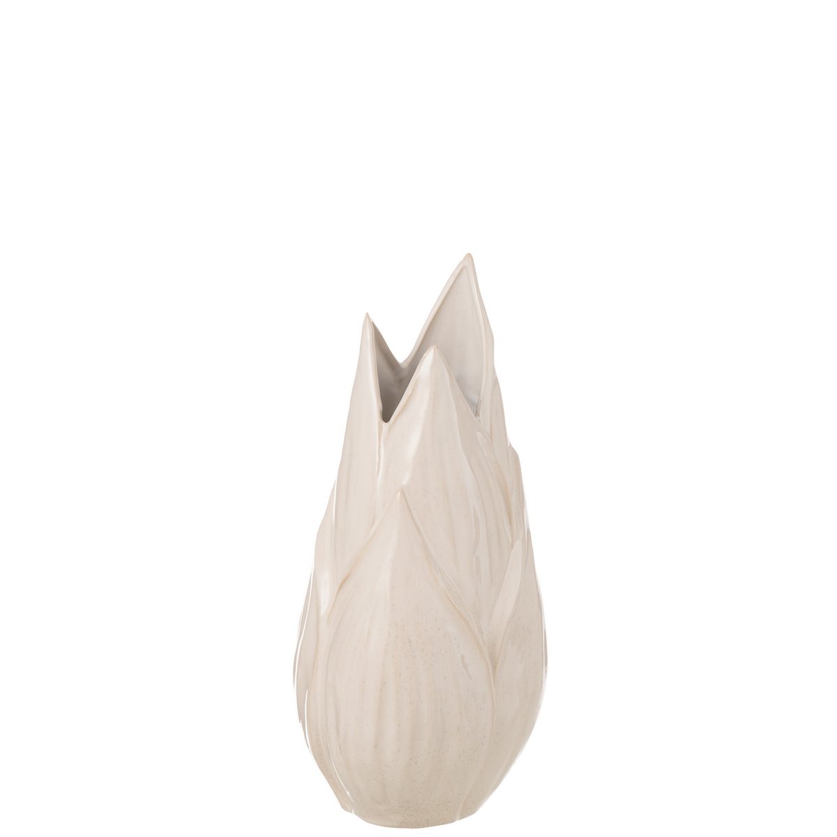 J-Line vaas Ibiza Blinkend - keramiek - beige - medium