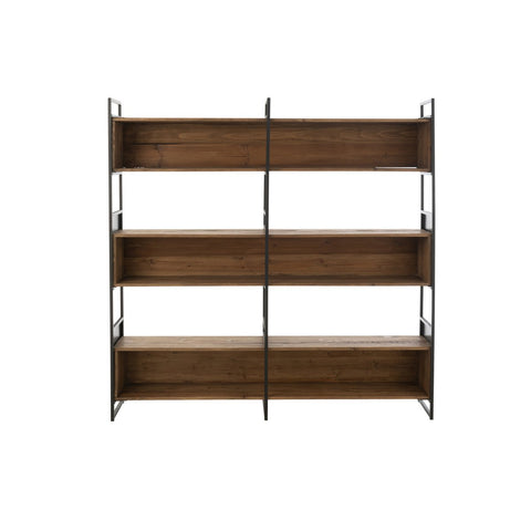 J-Line Rek Gerecycleerd Hout/Metaal Zwart/Naturel Large