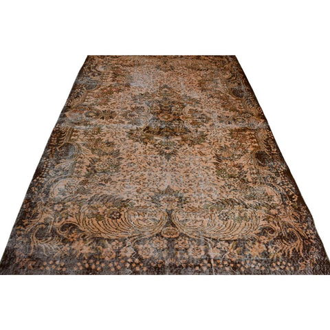 Bruin vintage vloerkleed - 283x176 cm - HANDGEMAAKT