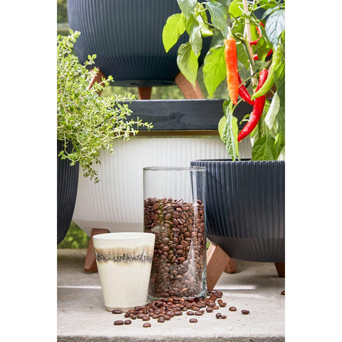 Doppio Bloempot op Poten - H22 x Ø47 cm - Gerecycled Plastic - FSC Mix - Grijs