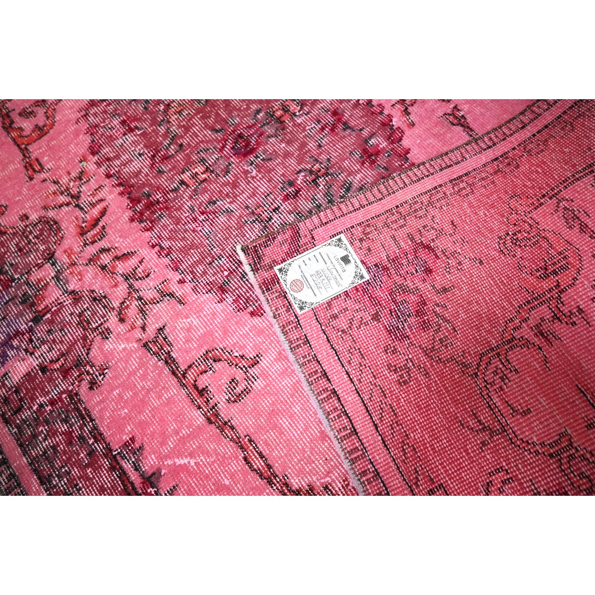 Roze vintage vloerkleed - 197x111 cm - HANDGEMAAKT