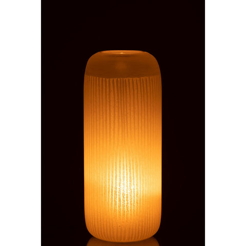 J-Line vaas Strepen - glas - lichtgeel - large
