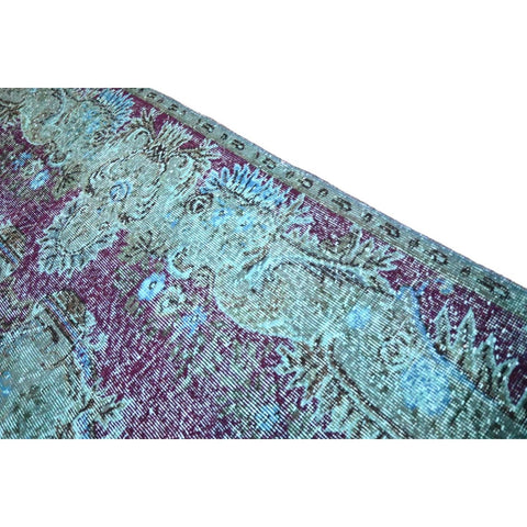 Turquoise vintage vloerkleed - 277x177 cm - HANDGEMAAKT