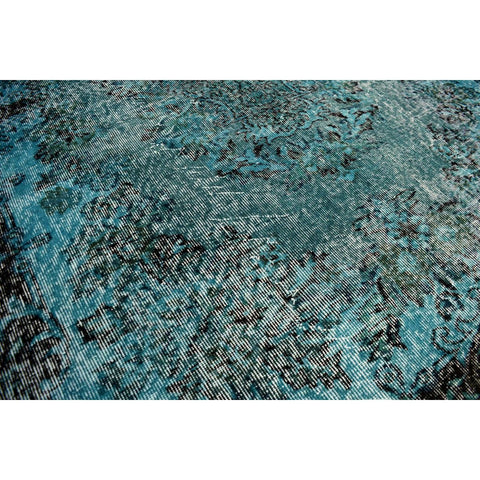 Turquoise vintage vloerkleed - 246x164 cm - HANDGEMAAKT