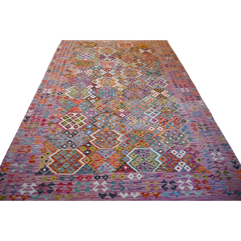 Kleurrijke kelim - 307x207 cm - HANDGEMAAKT