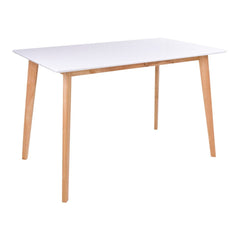 Vojens Dining Table - Eettafel in wit en naturel 120x70xh75 cm