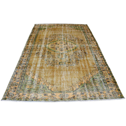 Geel vintage vloerkleed - 287x182 cm - HANDGEMAAKT