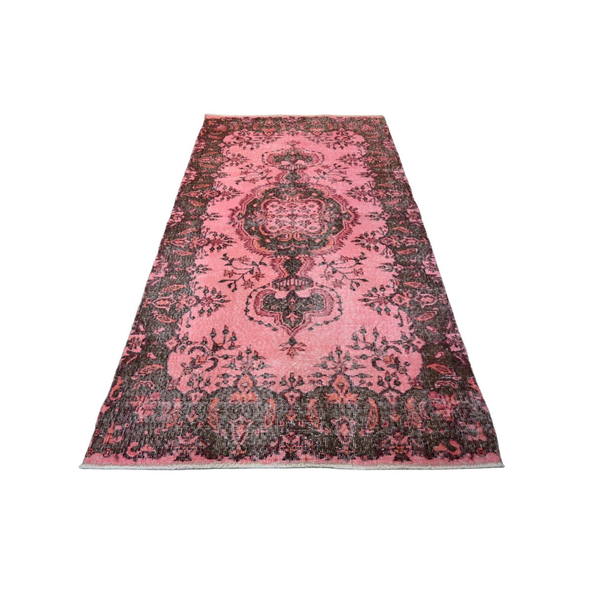 Roze vintage vloerkleed - 210x108 cm - HANDGEMAAKT