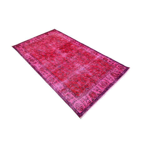 Roze-rood vintage vloerkleed - 208x115 cm - HANDGEMAAKT