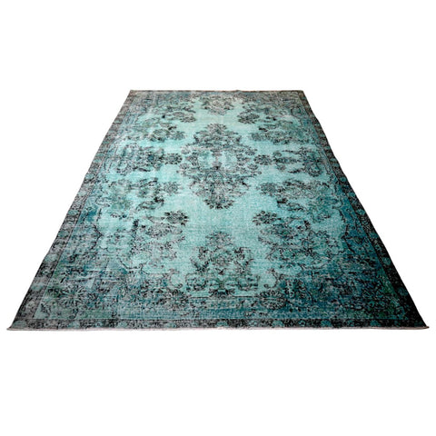 Turquoise vintage vloerkleed - 290x200 cm - HANDGEMAAKT