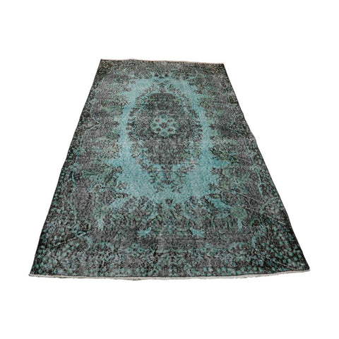 Turquoise vintage vloerkleed - 205x119 cm - HANDGEMAAKT