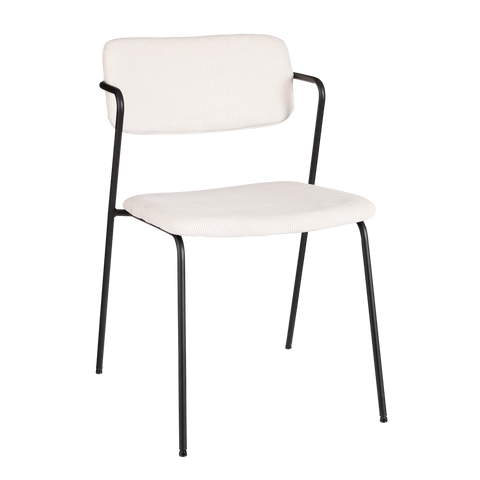 Nanet Eetkamerstoel - Velvet - Off White