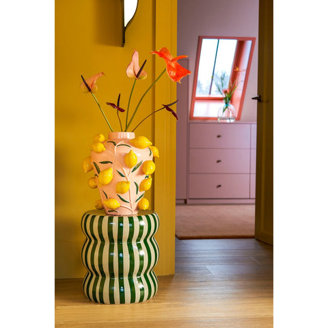 Skipper Bijzettafel - H40 x Ø35 cm - Keramiek - Groen