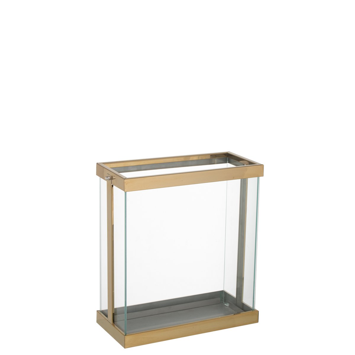 J-Line Lantaarn Rechthoekig Enma Ijzer/Glas Goud Small