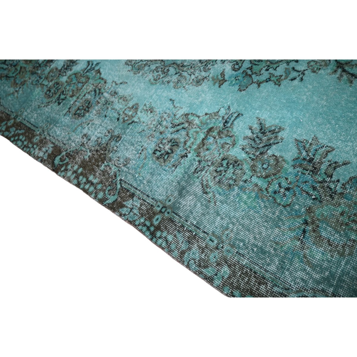 Turquoise vintage vloerkleed - 267x168 cm - HANDGEMAAKT